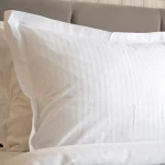 Lenjerie de pat Best Cotton Hotel, 2 persoane, 100% bumbac, Damasc cu latime dungi 2.5 cm, alb - imagine 6