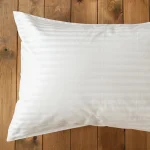 Set 2 Fete de perna Best Cotton Hotel - 100% bumbac, Damasc cu latime dungi 1 cm, alb - imagine 3