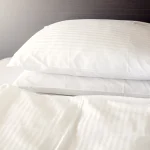 Cearceaf pentru pilota Best Cotton Hotel - 100% bumbac, Damasc cu latime dungi 1 cm, alb - imagine 2