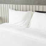 Cearceaf pentru pilota Best Cotton Hotel - Damasc Saten cu dungi de 0.5 cm, 100% bumbac, alb - imagine 11