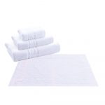 Pachet prosoape Best Cotton Hotel - Greek Border Jacquard - 100% bumbac, alb, mixt - 2 buc 70x140 cm; 2 buc 50x90 cm; 2 buc 50x70 cm si 2 buc 30x50 cm - imagine 3