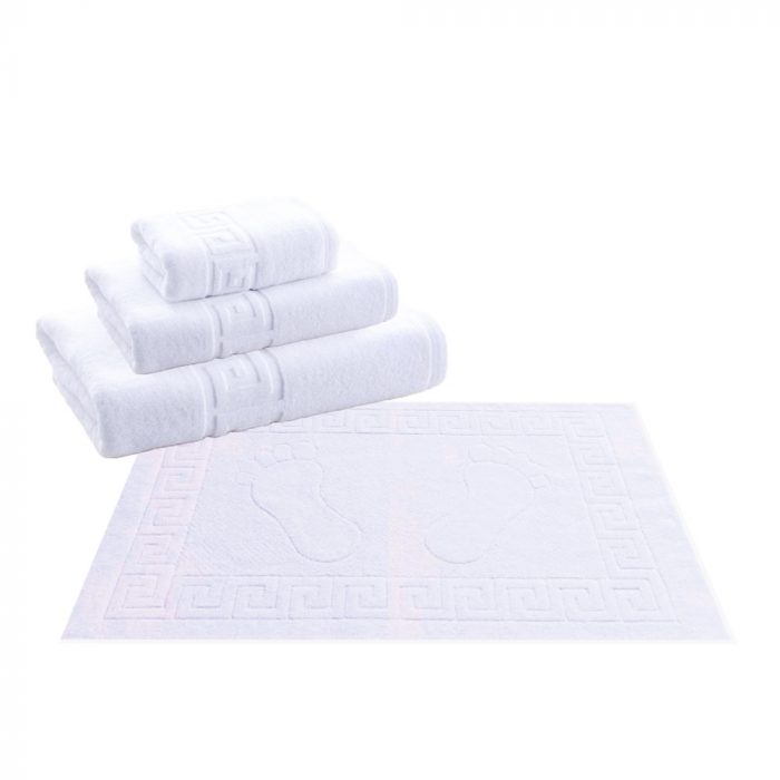 Pachet prosoape Best Cotton Hotel - Greek Border Jacquard - 100% bumbac, alb, mixt - 2 buc 70x140 cm; 2 buc 50x90 cm; 2 buc 50x70 cm si 2 buc 30x50 cm - imagine 3