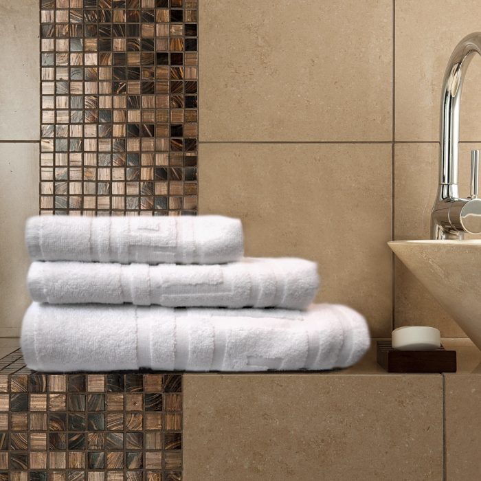 Prosop Best Cotton Hotel - Greek Border, 100% Bumbac, 30x50 cm, pentru maini, alb, 500g/mp - imagine 14