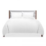 Lenjerie de pat Best Cotton Hotel, 2 persoane, 100% bumbac, Damasc cu latime dungi 2.5 cm, alb - imagine 7