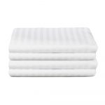 Pachet 4 bucati fata masa Best Cotton Hotel, 120x120 cm, 100% bumbac, Damasc cu latime dungi 2.5 cm, alb - imagine 7