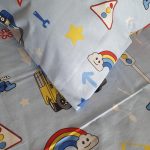 Cearceaf Best Cotton pentru patut bebelus si fata de perna - 110x150cm, bumbac 100%, decor masinute bleu - imagine 2