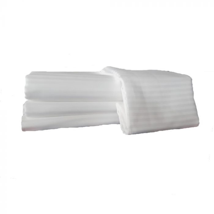 Fete de masa Best Cotton Hotel - 110x110 cm, Damasc Saten, 100% bumbac, alb, latime dungi 0.5 cm - 4 buc - imagine 3