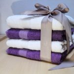 Pachet 4 prosoape Best Cotton - Pastel uni, 100% Bumbac, 50x90 cm, alb si mov - imagine 4