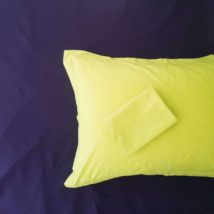 Pachet Best Cotton Deco UNI - Ranforce color, cearceaf de pat + 2 fete de perna, 100% bumbac, bleumarin si verde - imagine 2