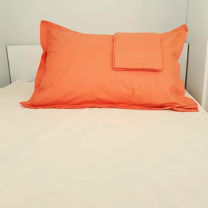 Pachet Best Cotton Deco UNI - Ranforce color, cearceaf de pat + 2 fete de perna, 100% bumbac, ivoire si ceramic - imagine 6