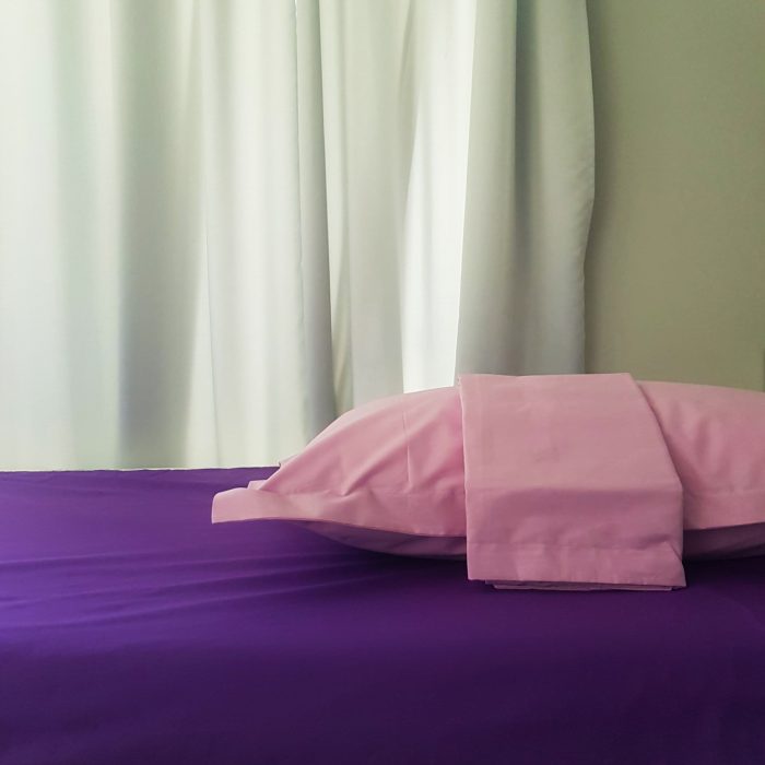 Pachet Best Cotton Deco UNI - Ranforce color, cearceaf de pat + 2 fete de perna, 100% bumbac, mov si lila - imagine 5