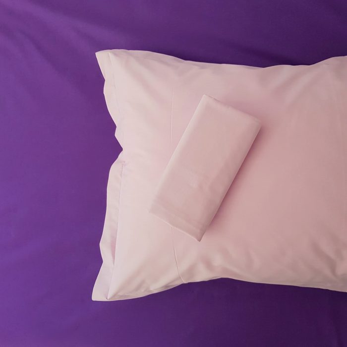 Pachet Best Cotton Deco UNI - Ranforce color, cearceaf de pat + 2 fete de perna, 100% bumbac, mov si lila - imagine 2