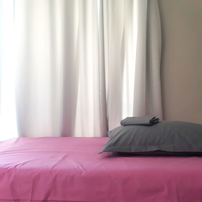 Pachet Best Cotton Deco UNI - Ranforce color, cearceaf de pat + 2 fete de perna, 100% bumbac, roz si gri - imagine 5