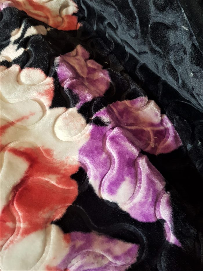 Patura Solana Soft - Black and White, pentru pat dublu, dimensiunea 220x240 cm - imagine 2