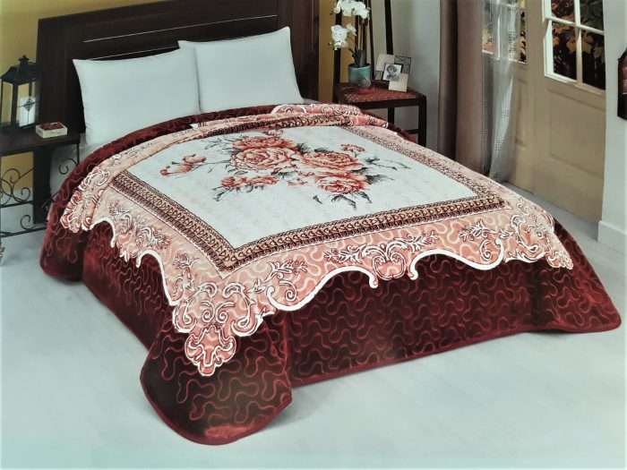 Patura Solana Soft - Browny Rosses, pentru pat dublu, dimensiunea 220x240 cm - imagine 2