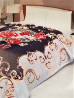 Patura Solana Soft- Red Rosses, pentru pat dublu, dimensiunea 220x240 cm