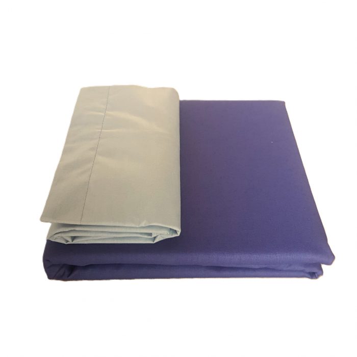 Pachet Best Cotton Deco UNI - Ranforce color, cearceaf de pat + 2 fete de perna, 100% bumbac, bleumarin si gri - imagine 5