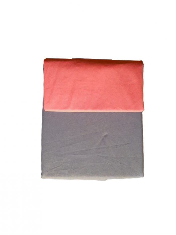 Pachet Best Cotton Deco UNI - Ranforce color, cearceaf de pat + 2 fete de perna, 100% bumbac, gri si corai - imagine 7