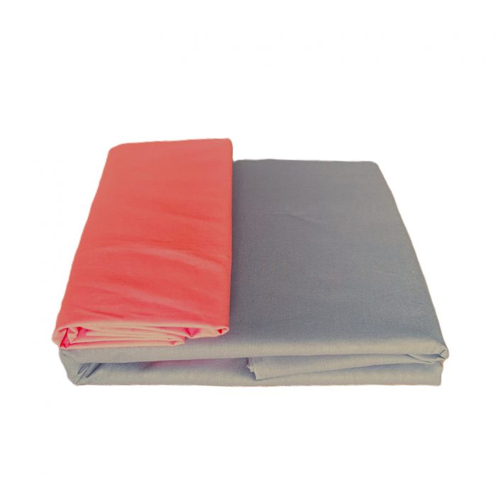 Pachet Best Cotton Deco UNI - Ranforce color, cearceaf de pat + 2 fete de perna, 100% bumbac, gri si corai - imagine 6