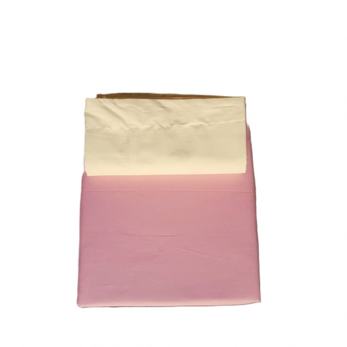 Pachet Best Cotton Deco UNI - Ranforce color, cearceaf de pat + 2 fete de perna, 100% bumbac, roz pudra si ivoire - imagine 6