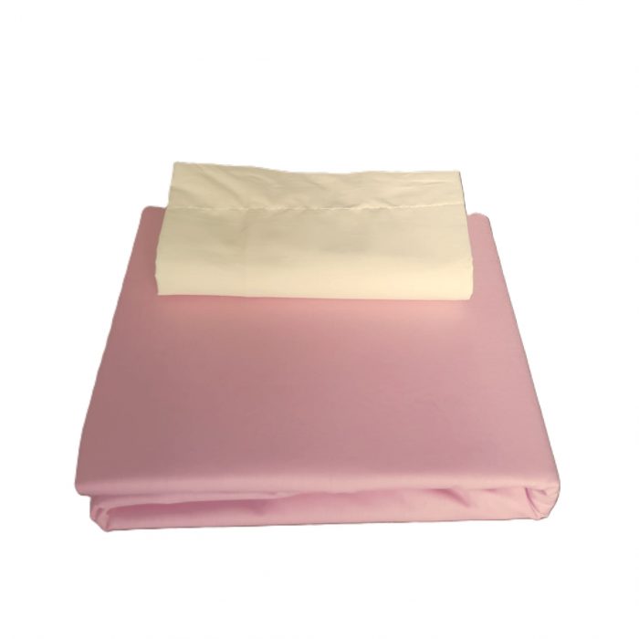 Pachet Best Cotton Deco UNI - Ranforce color, cearceaf de pat + 2 fete de perna, 100% bumbac, roz pudra si ivoire - imagine 5