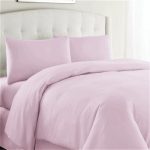 Cearceaf de pat Best Cotton, 100% bumbac, Olandina color, 220x240 cm, roz pal - imagine 4