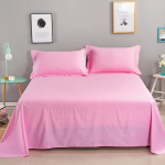 Pachet Best Cotton Deco UNI - Ranforce color, cearceaf de pat + 2 fete de perna, 100% bumbac, roz