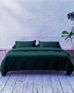 Cearsaf de pat Best Cotton, 100% bumbac, Olandina color, 220x240 cm, azur - imagine 2