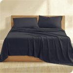 Cearsaf de pat Best Cotton, 100% bumbac, Olandina color, 220x240 cm, gri antracit