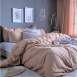 Cearceaf de pat Best Cotton, 100% bumbac, Olandina color, 220x240 cm, camel - imagine 3