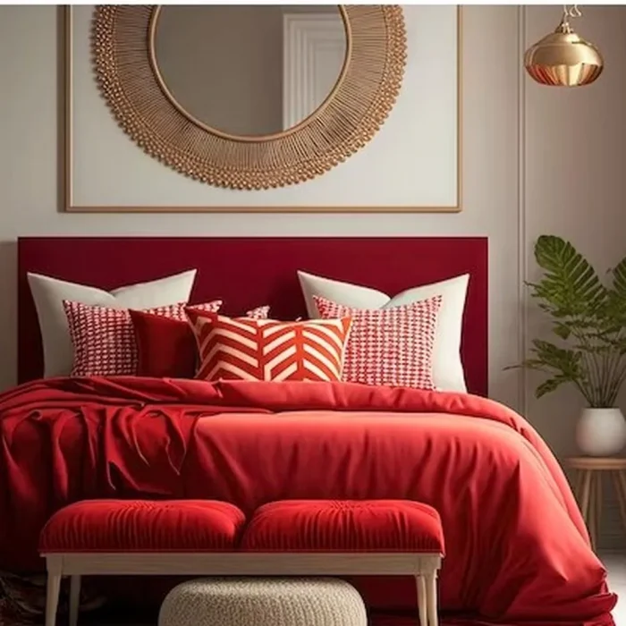 Cearceaf de pat Best Cotton, 100% bumbac, Olandina color, 220x240 cm, rosu - imagine 3