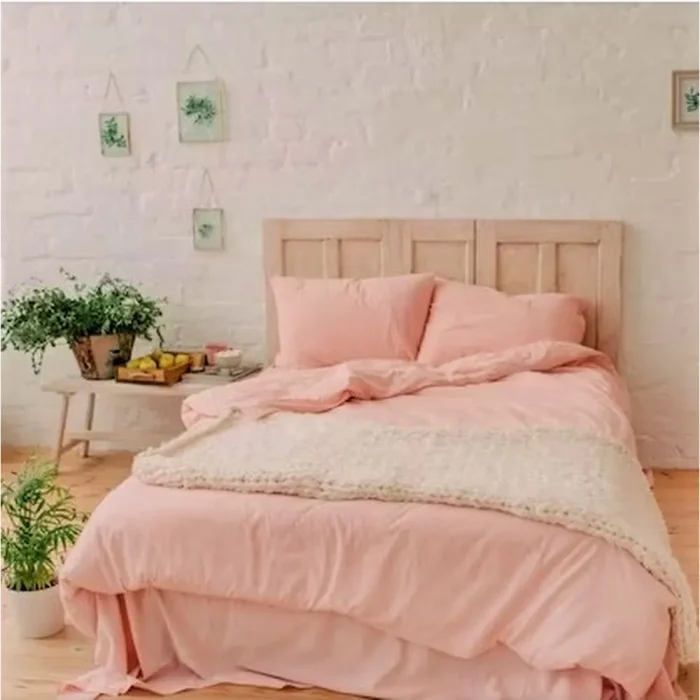 Cearceaf de pat Best Cotton, 100% bumbac, Olandina color, 220x240 cm, somon - imagine 4