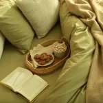 Cearceaf de pat Best Cotton, 100% bumbac, Olandina color, 220x240 cm, olive - imagine 3