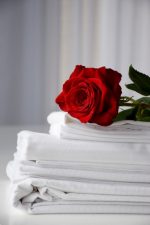 Husa cu elastic pentru pat Best Cotton - Damasc Saten cu latime dungi 0.5 cm, 100% bumbac, alb - imagine 5