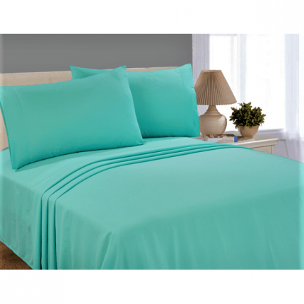 engros-cearsaf de pat doua persoane olandina bumbac color aquajpg