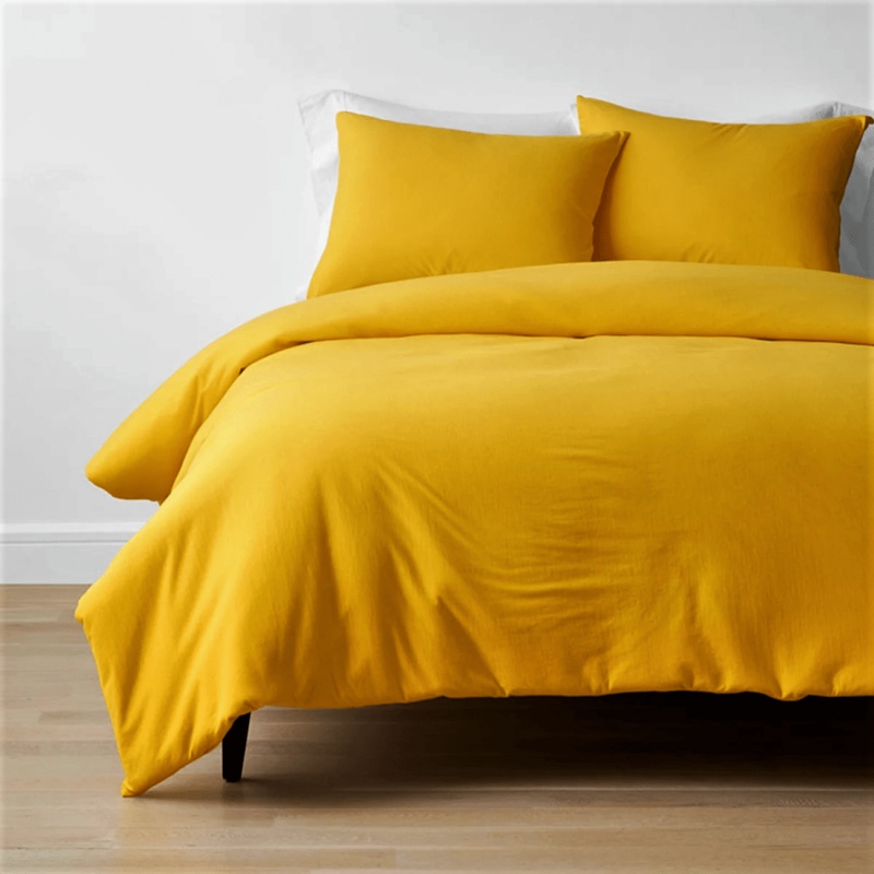 engros-cearsaf de pat doua persoane olandina bumbac color galben