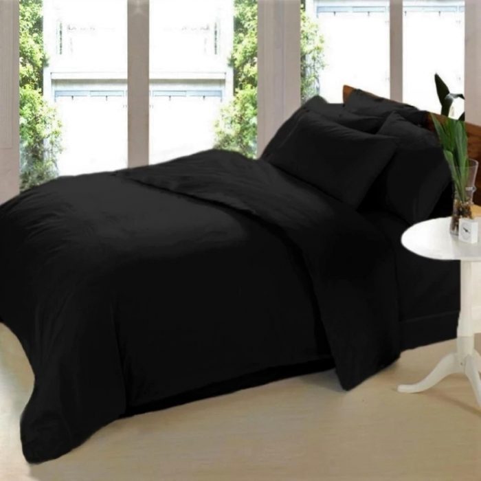 Cearceaf de pat Best Cotton, 100% bumbac, Olandina color, 220x240 cm, negru - imagine 2