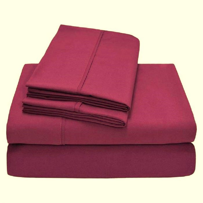 Cearsaf de pat Best Cotton, 100% bumbac, Olandina color, 220x240 cm, marsala - imagine 2