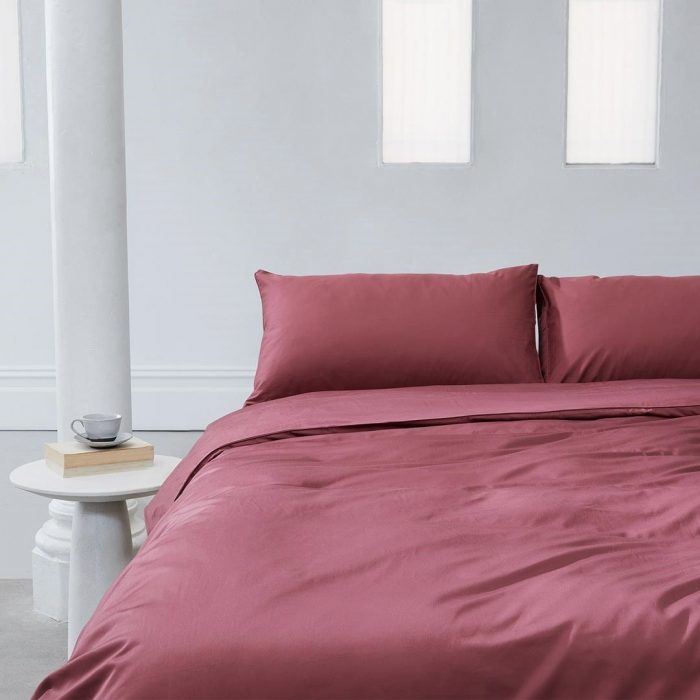 Cearceaf de pat Best Cotton, 100% bumbac, Olandina color, 220x240 cm, roz ars - imagine 2