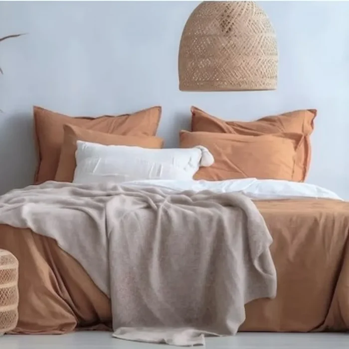 Cearceaf de pat Best Cotton, 100% bumbac, Olandina color, 220x240 cm, cacao - imagine 2