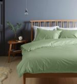Cearceaf de pat Best Cotton, 100% bumbac, Olandina color, 220x240 cm, olive - imagine 5