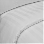 Cearceaf pentru pilota Best Cotton Hotel - 100% bumbac, Damasc Saten cu latime dungi 1 cm, alb - imagine 2