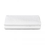 Lenjerie de pat Best Cotton Hotel 1 persoana, 100% bumbac, Damasc cu latime dungi de 1 cm, alb - imagine 3