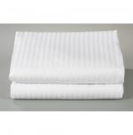 Husa cu elastic pentru pat Best Cotton - 100% bumbac, Damasc cu latime dungi 2.5 cm, alb - imagine 7