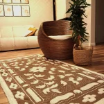 Covor decor - tesut - Bucle, 100% bumbac, maro 02