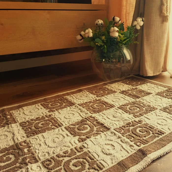 Covor decor - tesut - Bucle, 100% bumbac, maro 04 - imagine 3