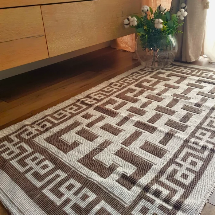 Covor decor - tesut - Bucle, 100% bumbac, maro 01 - imagine 2