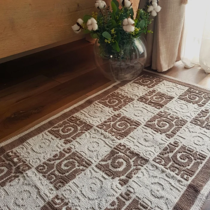 Covor decor - tesut - Bucle, 100% bumbac, maro 04 - imagine 2