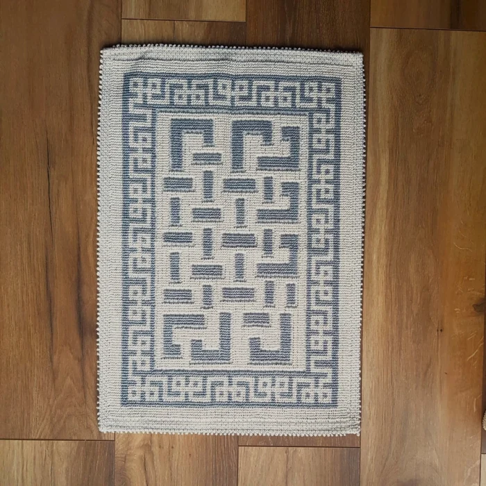 Covor decor de intrare - tesut - Bucle, 100% bumbac, 40x60cm, gri 01 - imagine 3