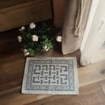 Covor decor de intrare - tesut - Bucle, 100% bumbac, 40x60cm, gri 01 - imagine 2